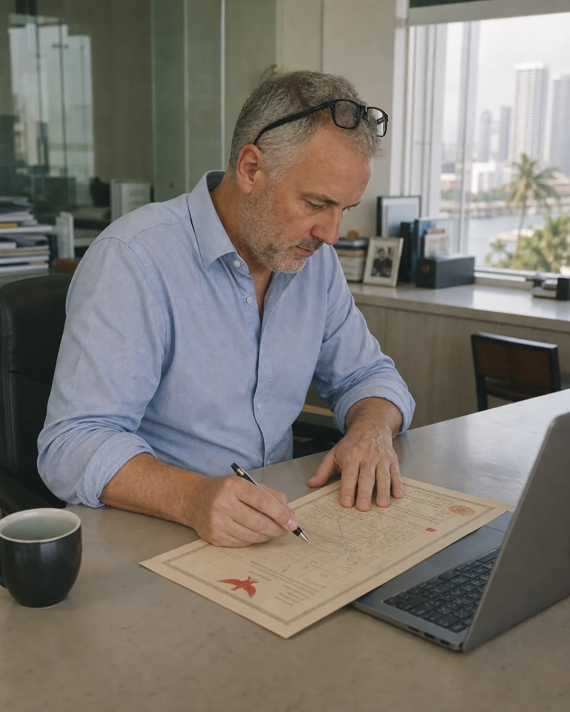 Marcus Vella of Headland Property, at work